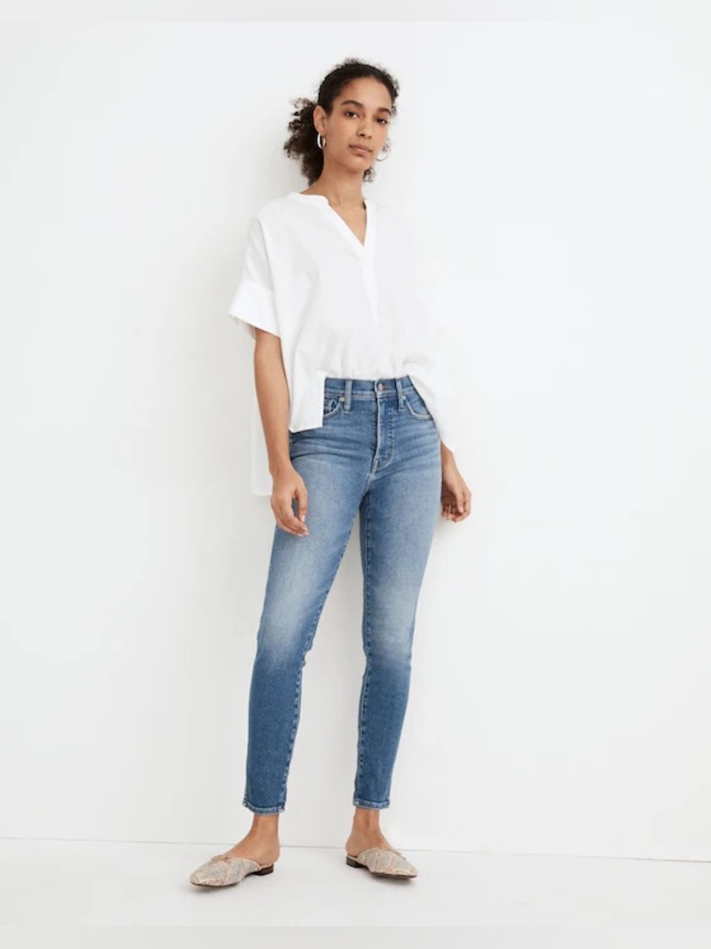 Madewell 10” high rise skinny cropped jeans